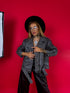 Graphite gray "VINTAGE FADE" leather imitation jacket CV2166